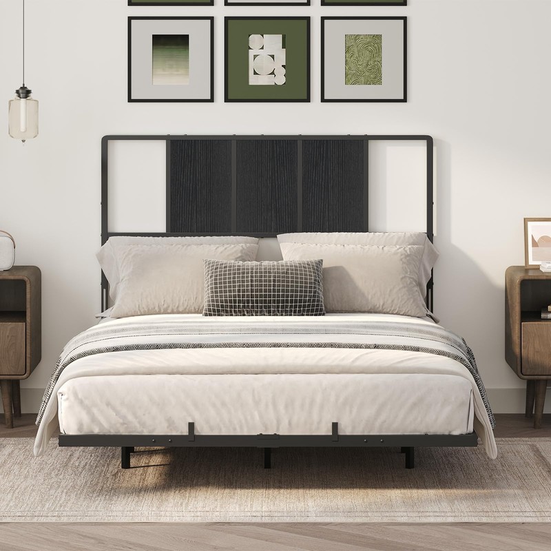 MAHANCRIS Full Size Headboard Only, Metal Headboard with Adapters, Minimalist