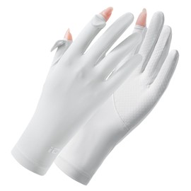 Ultra Thin Full Finger UV Protection Gloves Driving Gloves for Women, Ice Silk UV Gloves Summer Gloves Sun Gloves Sun Protection Gloves, UV Light Gloves Women Cycling Gloves for Women (White)