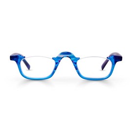 eyebobs - Untamed | Premium Reading Glasses for Men and Women | Half-Rim Frames for Average Faces, Crystal Ocean Blue, 1.50