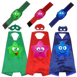 International Halloween Puppy Team Pajama Man Cape with Animated Owl Wrist Guards Set Olive Green Cape + Mask + 2 Embroidered Wrist Guards / Free Size 2ea