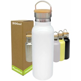 beneyu ® Sustainable Stainless Steel Thermal Water Bottle, Food-Safe and Leak-Proof Drinking Bottle, 500 ml for Everyday Use, Yoga or Your Outdoor Adventure, BPA-Free