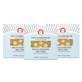 First Aid Beauty Gentle Cleansing Bar – Fragrance-Free Bar Soap + Body Wash for Sensitive Skin – 3 Bars, 4.5 oz Each