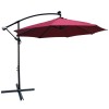 10 ft Outdoor Solar Powered LED Lighted Patio Umbrella Waterproof