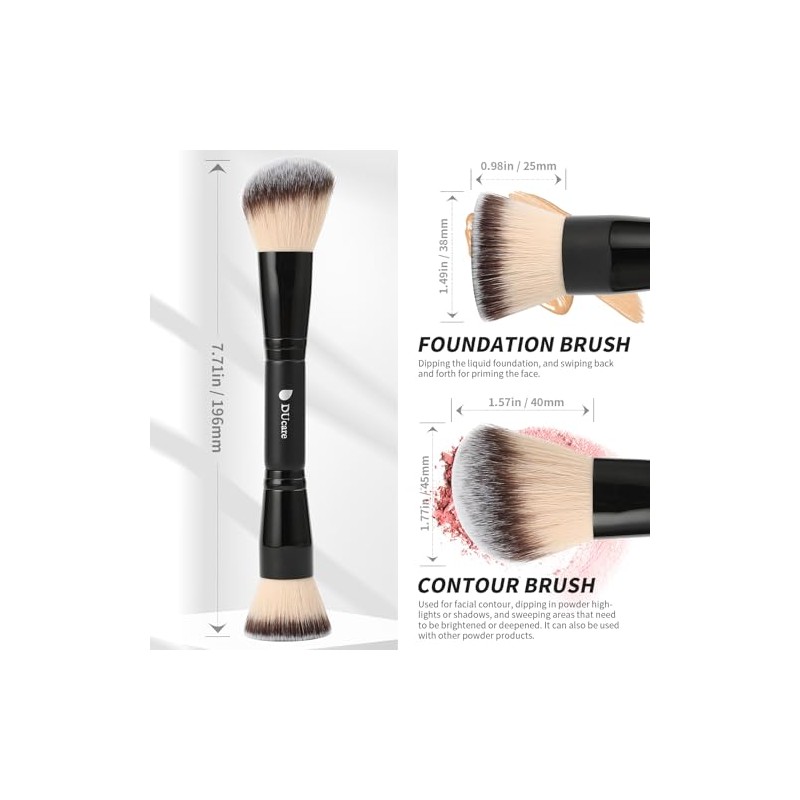 Ducare Cepillo Base Contorno Bronceador Brocha Maquillaje Doble Punta Mezclar