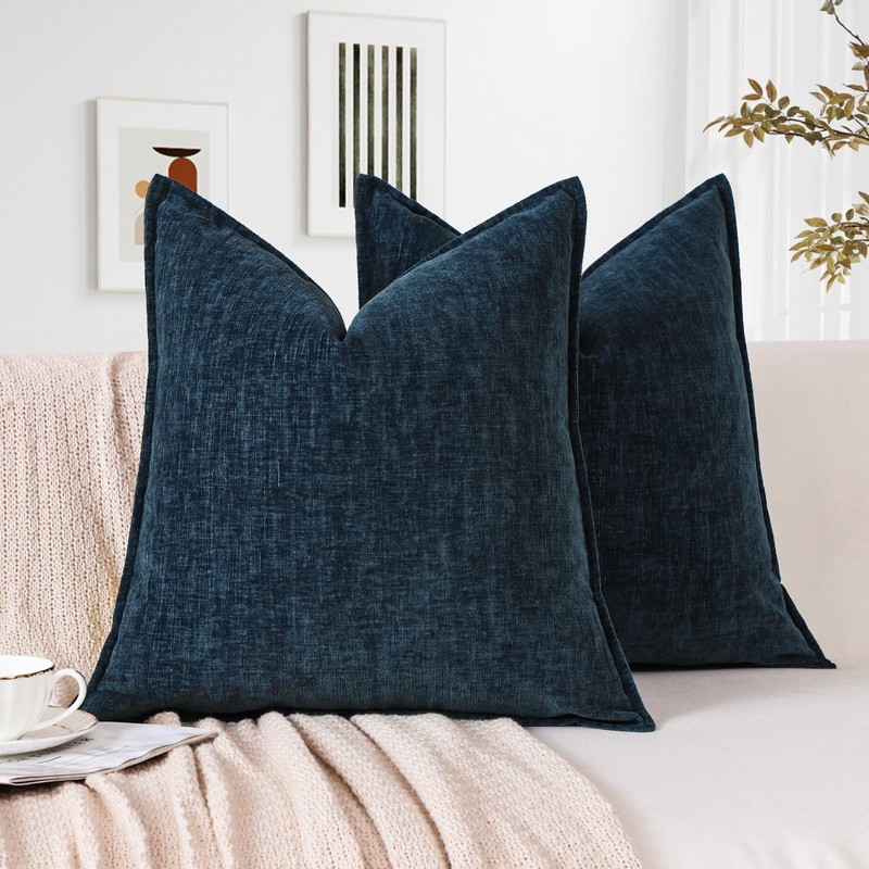 Sungeek Set of 2 Soft Chenille Cushion Covers 60x60cm Square