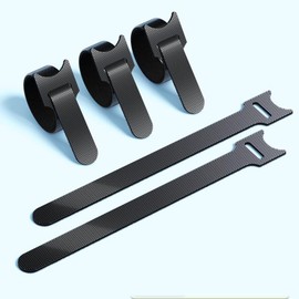 Jurqqer 50PCS Cable Ties Reusable, 6 x 1/2" Black Cord Organization Straps, Multi-Purpose Cable Tidy, Wire Organizer Adjustable Management for Organizing Home, Office and Data Centers