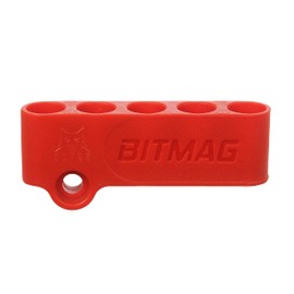 BitMag - Magnetic Bit Holder - for Drills and Drivers - Store Your bits on Your Power Tool, Always to Hand for Fast swapping - Holds 1/4 hex bits - Plastic Composite Body or Aluminum (Red)