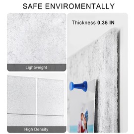 HWQBany Large Cork Board Alternative 48" X 36",12 Pack Felt Wall Tiles Bulletin Board,Silver Gray 0.35" Thick Felt Pin Board,Tack Board, Cork Boards for Walls Office Home School