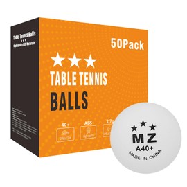meizhouer White Ping Pong Balls: 50 Pack 3 Star Table Tennis Balls for Indoor Training Home Beer Party Pool Game Cat Dog Toys (Pack of 50 - White)