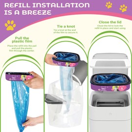 Premium Cat Litter Refill Bags |Jumbo 28FT 2-Pack | Lasts Up to 8 Months | 2 Cartridges for Superior Odor Control