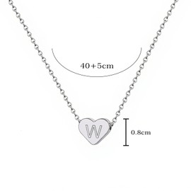 Nimteve Initial Necklace for Women Dainty Necklace Initial Letter Necklaces Heart Necklace for Women Letter Pendant Charm (Letter A, Silver)