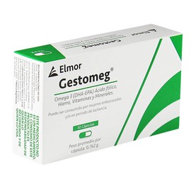 Gestomeg Cápsulas Multivitaminas y Omega 3 Hombre Mujer y Embarazo