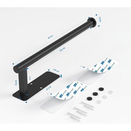 Porta Rollos de Cocina de Acero Inoxidable 304 Negro sin Perforar CISSSEE JA-ZJZJ