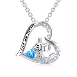 LONAGO Animal Necklace 925 Sterling Silver Cute Horse Sheep Mouse Monkey Pendant Necklace Jewellery for Women, Sterling Silver, Cubic Zirconia