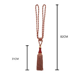 HedongHexi 2 Pack Large Tassel Curtain Tiebacks, Luxury Curtain Rope Tie Backs, Home Decorative Holdbacks Braided Tassel Tie-Backs (Red, 2 Pack)