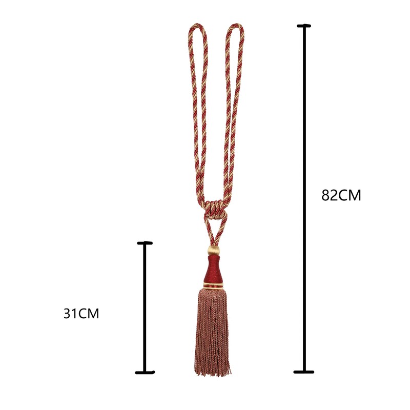 HedongHexi 2 Pack Large Tassel Curtain Tiebacks, Luxury Curtain Rope