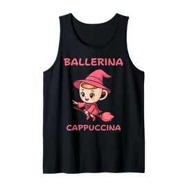 Ballerina Cappuccino Italian Brainrot Meme Witch Kids Girls Tank Top