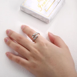 Just Breathe Ring for Women - 925 Sterling Silver Lotus Rings with Cubic Zirconia Adjustable Hope Thumb Jewelry Heartfelt Inspirational Gifts for Her, Silver, Cubic Zirconia