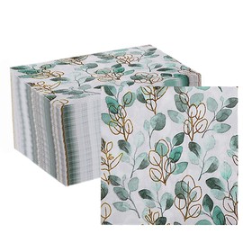 Bringsine 100-pack Sage Green Napkins, Eucalyptus Ugariye Napkins, Guest Napkins Disposable Bathroom, Dinner Napkins Disposable Napkins For Tea Party Decorations, Disposable Hand Towels For Bathroom