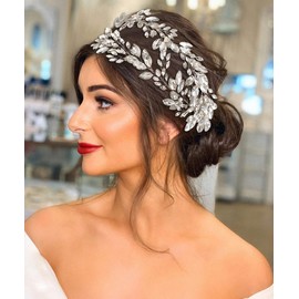 ZHENM Rhinestone Wedding Headband,Bridal Headpiece for Wedding,Party Hair Accessories for Women