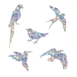 Prism Window Stickers for Bird Strikes, Anti-Collision Stickers, Prevent Birds from Flying in Windows (Birds, 15 Pack)