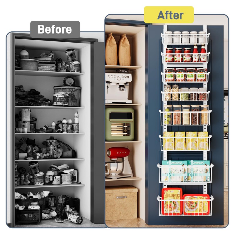 8-Tier Over The Door Pantry Organizer, Pantry Organization and Storage,
