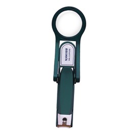 Ｂｅｓｇａ Toenail Scissor with Magnifying Glass, Beauty Nail Tool Nails Cutter for Elderly, Green