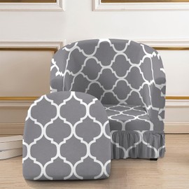 GOSTADY 2 Piece Club Chair Slipcover Stretch Barrel Armchair Chair Covers Slipcovers Soft Removable Washable Chair Covers Protectors for Living Room Chair Couch Covers