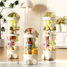 Cute Cartoon Standing Toys Storage Cabinet Children Stuffed Animal Storage Tubecolor: Green-transparent, size: 162: 28*162 cm