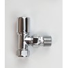 Greenedhouse Malmo Chrome Angled Towel Rail Valve. 15mm /1/2'' Radiator