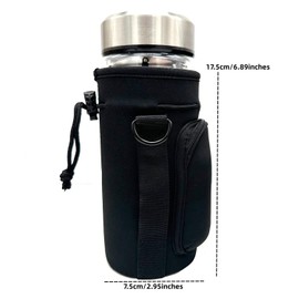 KOSTOO Neoprene Insulated Water Drink Bottle Cooler Carrier Cover Sleeve Tote Bag with Carrying Handle and Adjustable Shoulder Strap for Outdoor Activities (M(20Oz))