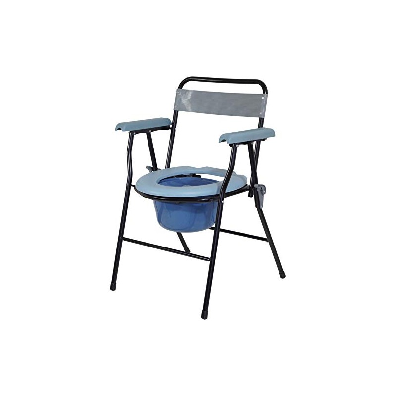 Aidapt Lightweight Folding Bedside Commode with Removable Bucket and Anti