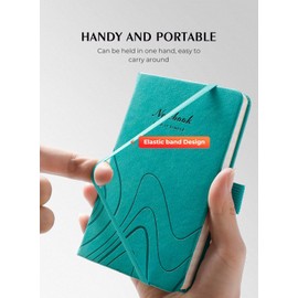 AISBUGUR Pocket Notebook, Small Notebook, 2-Pack Total 320 Pages,3.7" x 5.7" Pocket Notebook (2 Pack, Turquoise Wave)