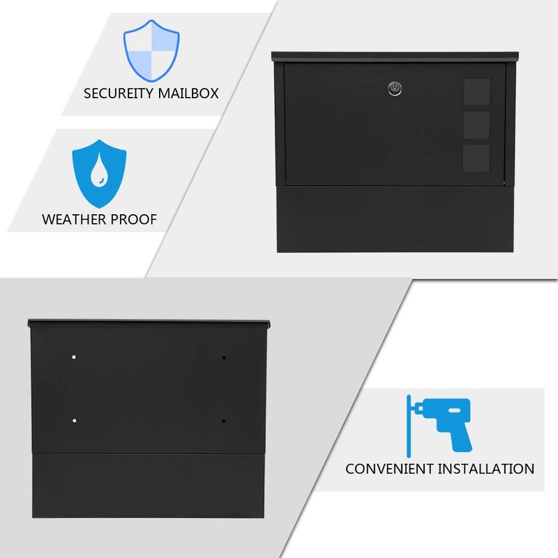 KYODOLED Locking Mailbox Wall Mount,Locked Mailboxes for Outside,Mail Box with