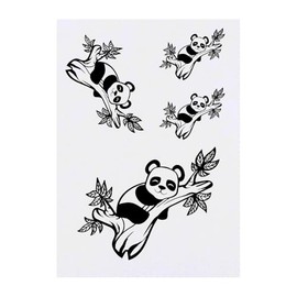 4 x 'Sleeping Panda' Temporary Tattoos - Water Resistant, Skin-Safe, Non-Toxic Transfers, Mixed Sizes (TO00075506)