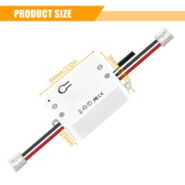 WIYETY Wireless DC Motor Remote Control Switch: 433 MHz Relay Receiver Controller with 2 Transmitters, 5A Relay Receiver for Electric Curtain, Garage Door, Engine Light, Radio Control Switch