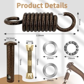 Hammock Attachment Spring Hook Swing Suspension Set - Suspension Hanging Chair Attachment Set with Spring Hooks, Plug Bolts, Noise Absorber, Screw, Hanging Chair Accessories, Hammock Replacement Parts