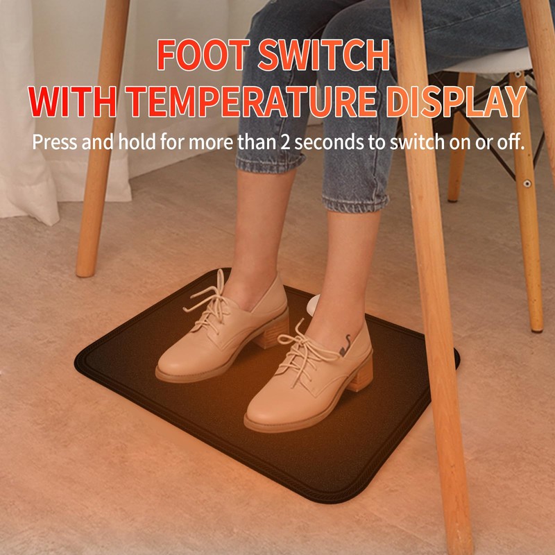 TISHIJIE Electric Heated Floor Mats - AC 110V Foot Heater,