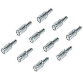 Gedotec Glass Shelf Support Diameter 3 mm Shelf Support for Wood and Glass Shelves - H10345 | Shelf Bracket Nickel-Plated Steel | Shelf Bracket with Hole Diameter 3 mm | Pack of 50 - Metal Shelf Pin