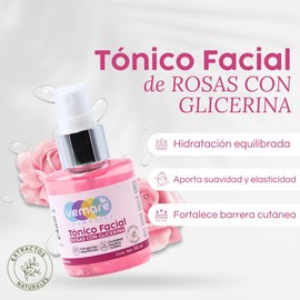 Vemare Cosmetics Tónico Facial De Rosas Con Glicerina Limpiador 100 ml