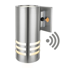 Outdoor Wall Lights, Exterior Dusk to Dawn Sensor Wall Lanterns, Stainless Steel Front Door Lights with E26 Base Socket, Anti-Rust Waterproof Up Down Wall Mount Lights for Porch Patio Garage Doorway