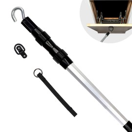 Attic Pull Down Hook-Ladder Pull Down System Kit Includes 1 Attic Extension Rod up to 40 Inches and Storage Hook Handle Parts Tool