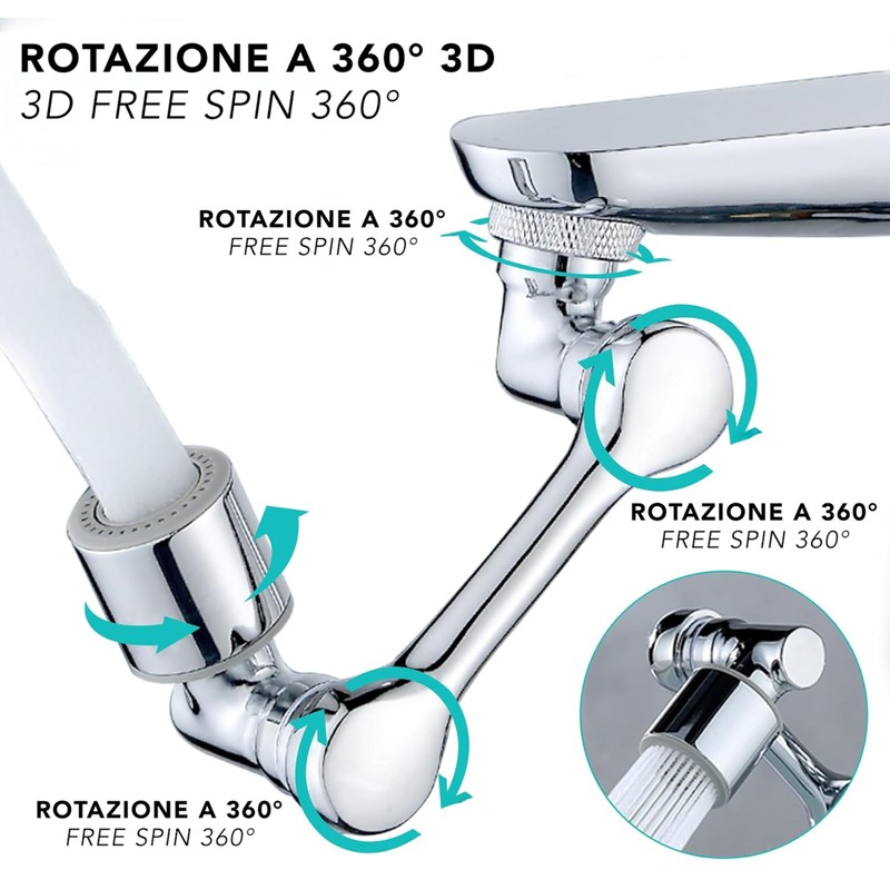 IPEA 1080 Degree Rotating Bathroom or Kitchen Sink Tap -