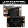 1 Piece Black Cotton And Linen Table Runner, Woven Tassel