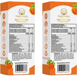Electrolitos sin Azúcar, Hidratación en Polvo, Fórmula Premium con Minerales Escenciales y Minerales Traza. Keto, Paleo y Vegano, Paquete de 7 Sobres, Cada uno con 1 Porcion de 6.5 Gramos. (Mandarina/Mandarina, 2Pack)