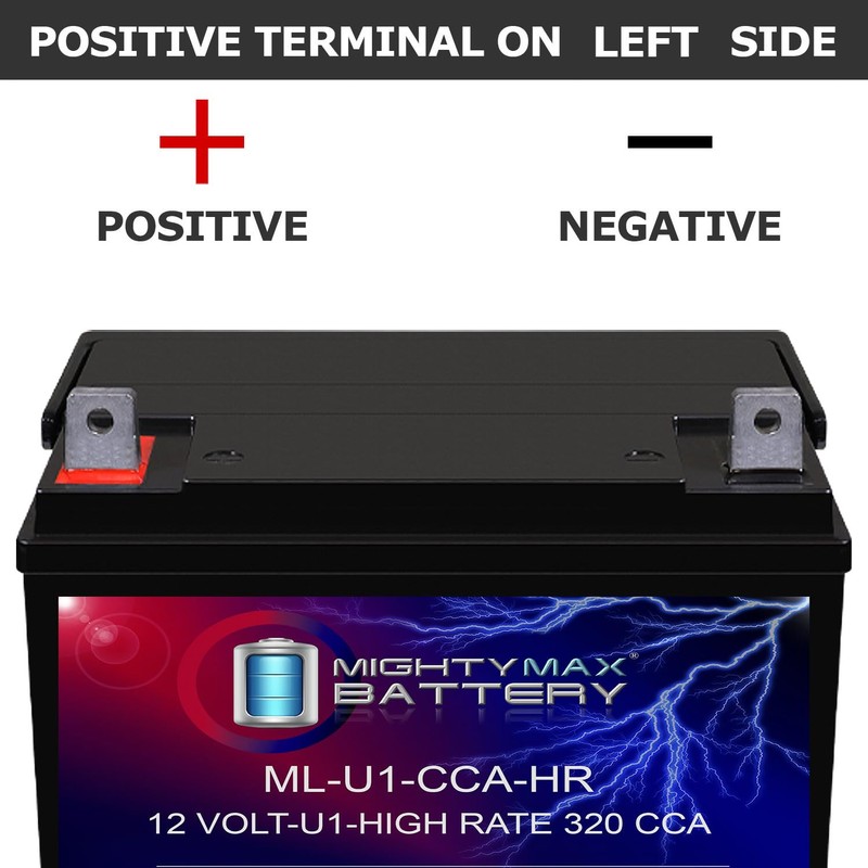 Mighty Max Battery ML-U1-CCAHR 12V 320CCA Battery for Kubota B7100