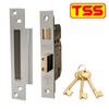 TSS British Standard Mortice Sash Lock Satin Chrome (Silver) 2.5"