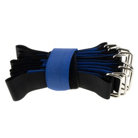 10x Velcro Cable Ties 400 x 30 Black / Blue Velcro Crossed Velcro Tie
