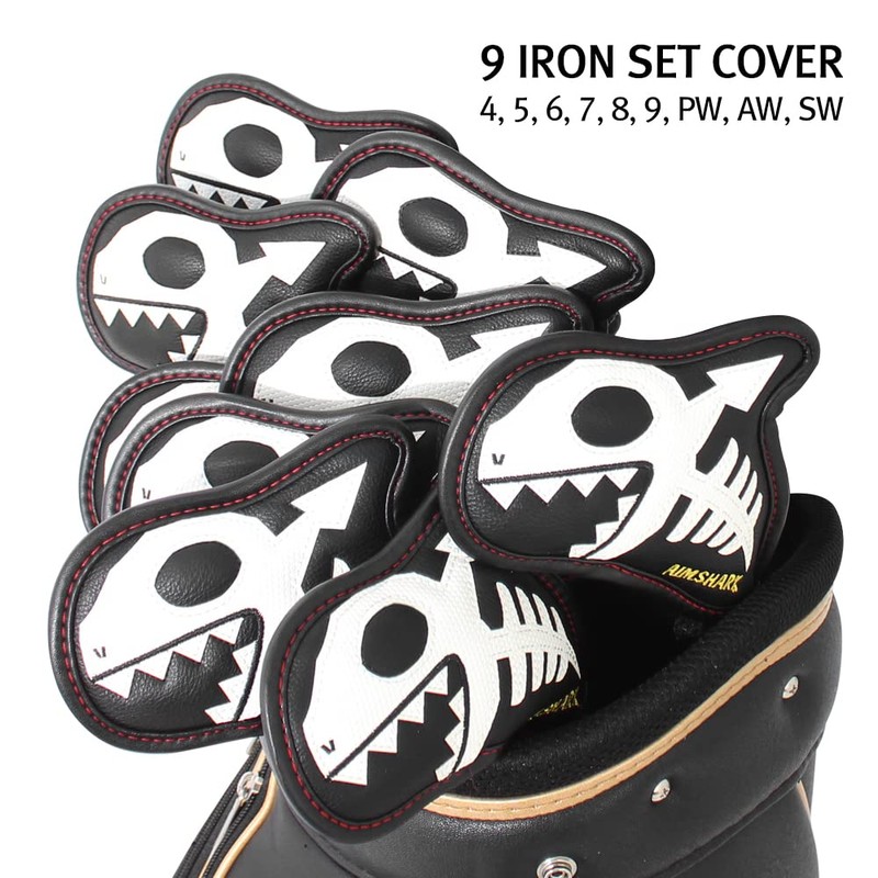 AIMSHARK Skull_Shark Golf Iron Cover / 1 Piece or 9