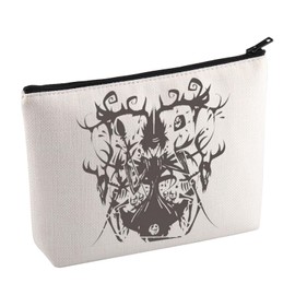 Hazbin Hotel Cartoon Merchandise Cosmetic Bag Alastor Makeup Bag Alastor Demon Gift The Radio Demon Gift Helluva Boss Gift for Fans, beige, No